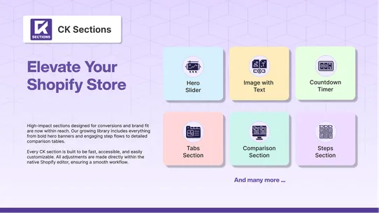 CK Sections Theme Store Design screenshot