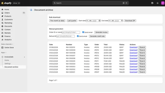 InvoiceSafe screenshot