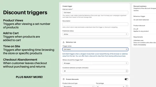Behaviour Discount/Magic Links screenshot