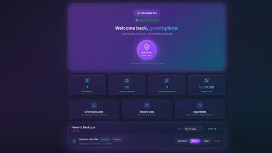 StoreSafe ‑ Backup &amp; Restore screenshot