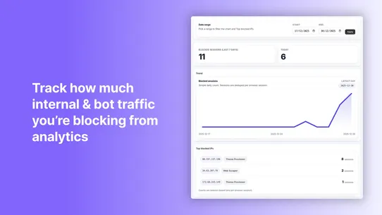 Cleaner Analytics: Block bots screenshot