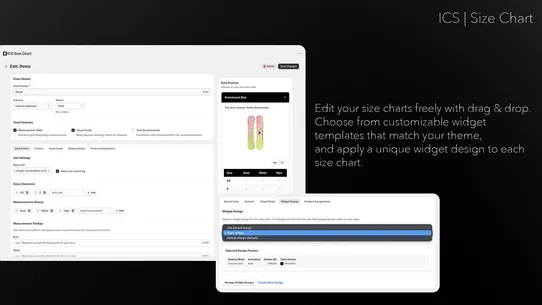 ICS Size Chart screenshot
