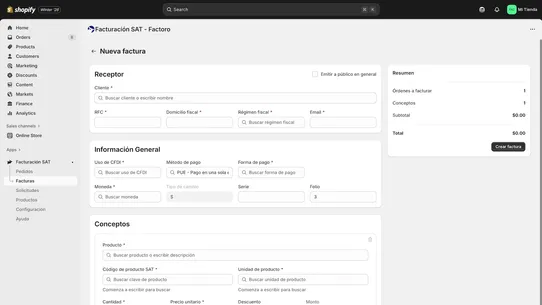 Facturacion SAT ‑ Factoro screenshot