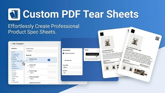 Custom PDF Tear Sheets screenshot