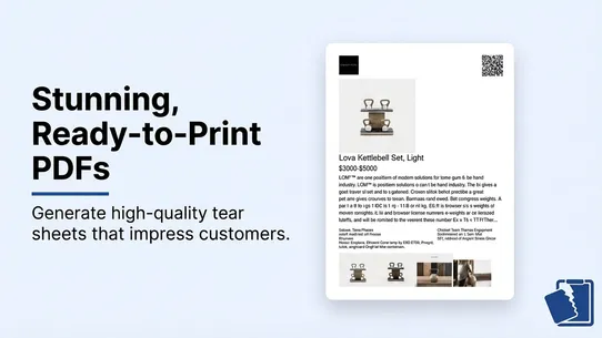 Custom PDF Tear Sheets screenshot