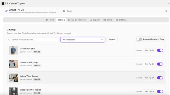 A&amp;A Virtual Try‑On screenshot