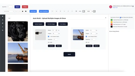 Custom Gang Sheet App screenshot