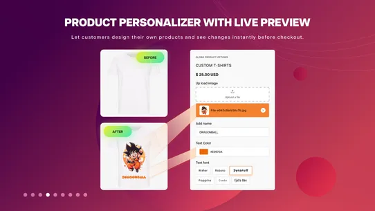 Globo Product Options, Variant screenshot