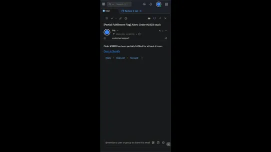 FP1 – Partial Fulfillment Flag screenshot