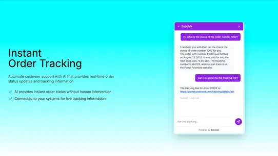 BubblaV AI Assistant screenshot