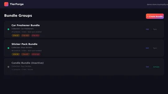 TierForge ‑ Tiered Bundles screenshot
