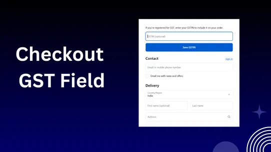 Checkout GST Number Field screenshot