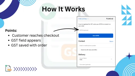 Checkout GST Number Field screenshot