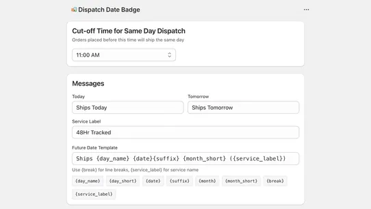 LGD ‑ Dispatch Date Badge screenshot