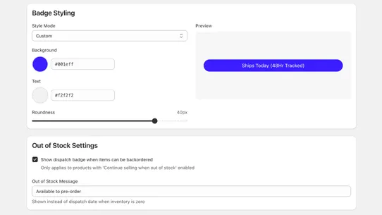 LGD ‑ Dispatch Date Badge screenshot