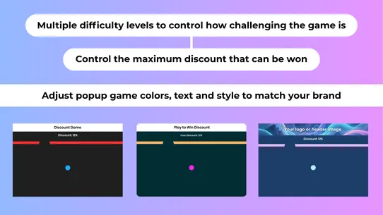 PlayWin Discount Game Popup screenshot