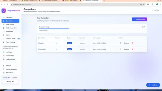 CompeteTracker – Competitor Pr screenshot