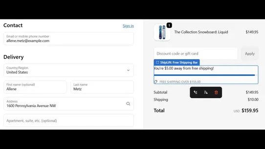 ShipLift: Free Shipping Bar screenshot