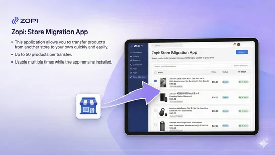 Zopi: Store Migration screenshot