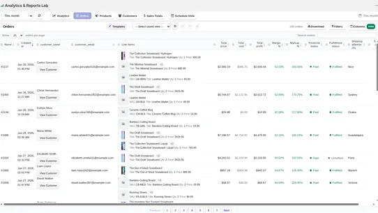 Analytics &amp; Reports Lab Cloud screenshot