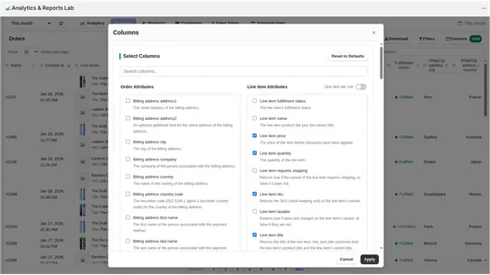 Analytics &amp; Reports Lab Cloud screenshot