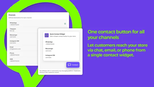 Quick Contact Widget screenshot