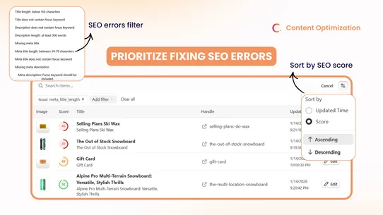 Kit: Content Optimization screenshot