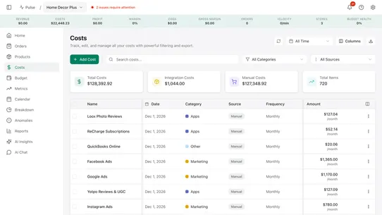 CostRadar – AI Profit Tracker screenshot