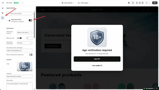 Compliance Sentinel ‑ Age Gate screenshot