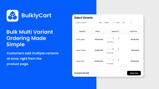 BulklyCart ‑ Bulk Order Form screenshot