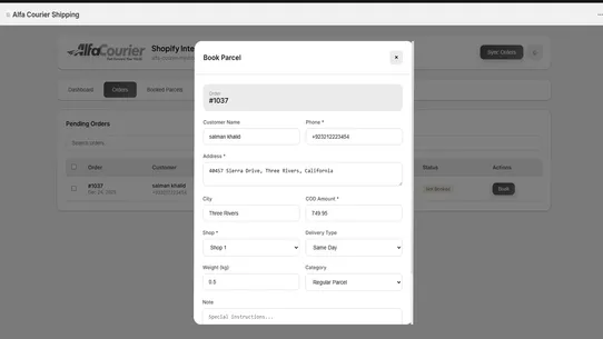 Alfa Courier Delivery screenshot