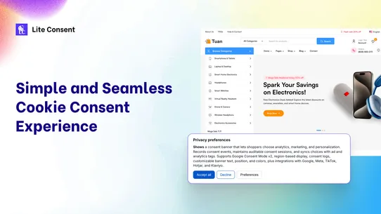 Lite Consent Cookie Banner screenshot