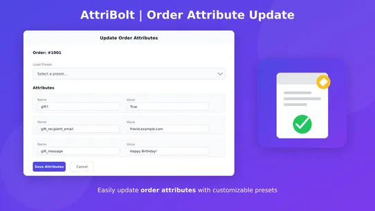 AttriBolt ‑ Order Attributes screenshot