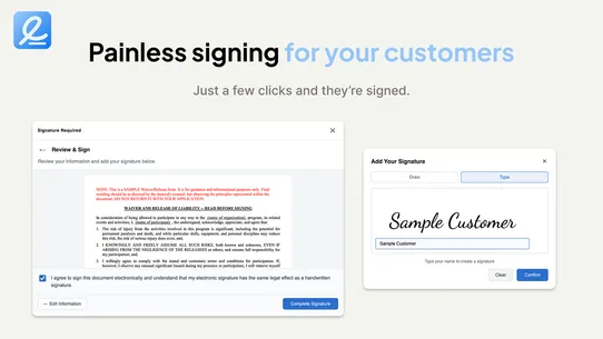esigned: waivers &amp; esignatures screenshot