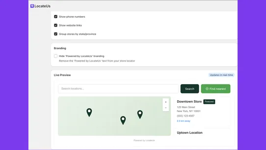 LocateUs ‑ Store Locator Map screenshot