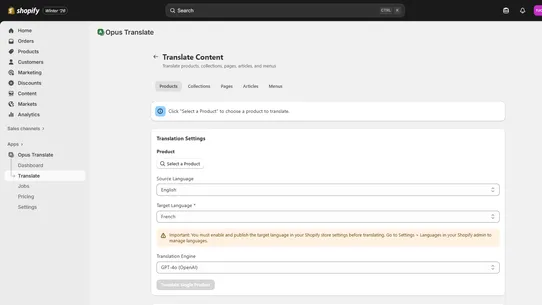 Opus Translate screenshot