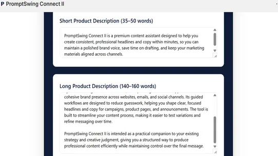 PromptSwing Connect II screenshot