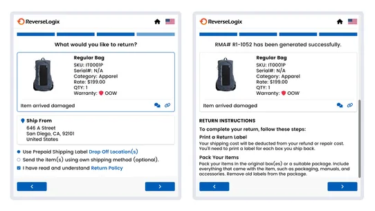 ReverseLogix Returns System screenshot