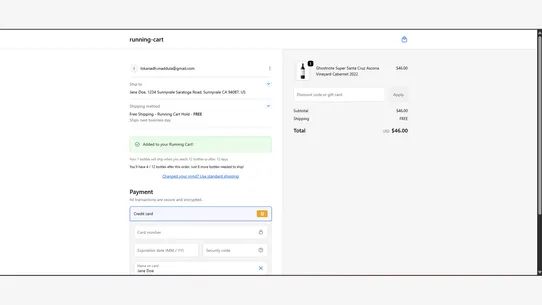Running Cart screenshot