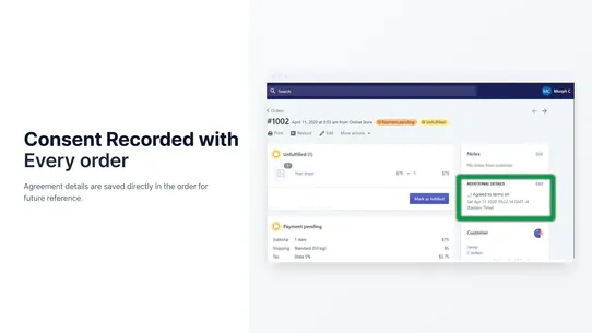 Terms and Conditions checkbox screenshot