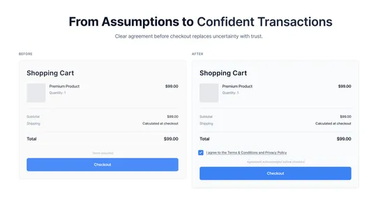 Terms and Conditions checkbox screenshot