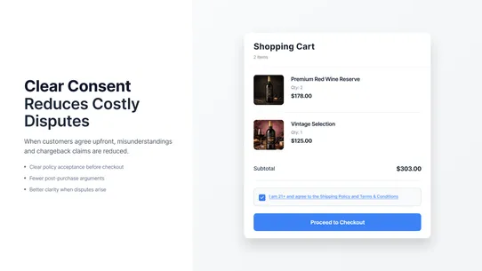 Terms and Conditions checkbox screenshot