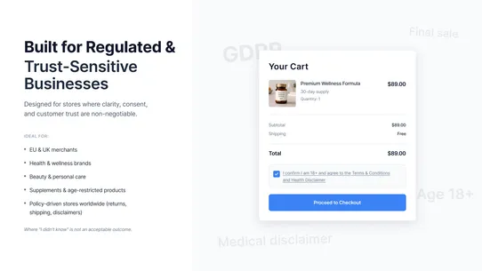 Terms and Conditions checkbox screenshot