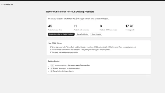 JENNi ‑ Backup &amp; Fulfillment screenshot