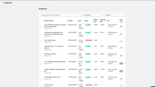 JENNi ‑ Backup &amp; Fulfillment screenshot