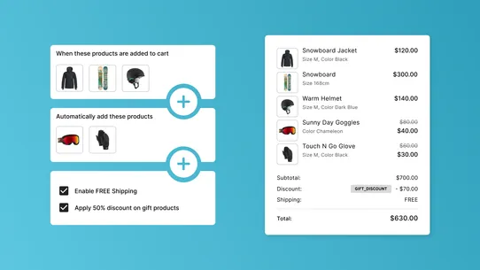 Auto add to cart gifts screenshot