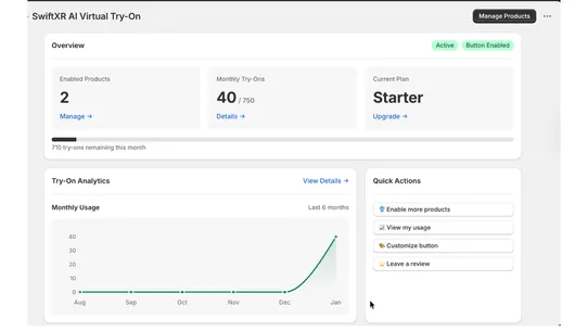 SwiftXR Virtual Try‑On screenshot