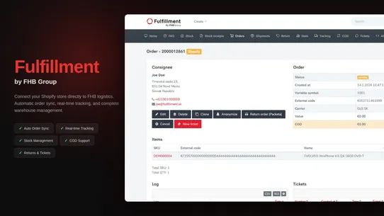 Fulfillment by FHB Group screenshot