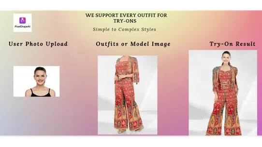 PixelDrapeAI ‑ Virtual Try‑On screenshot