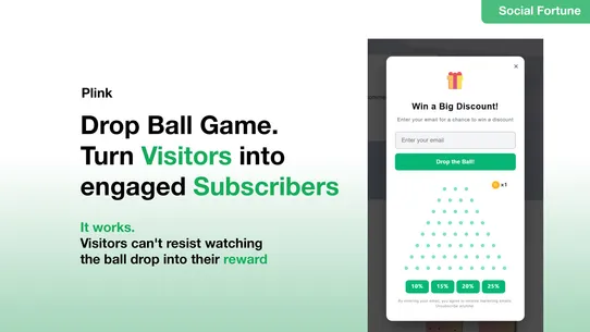 Plink: Ball Drop Email Popup screenshot